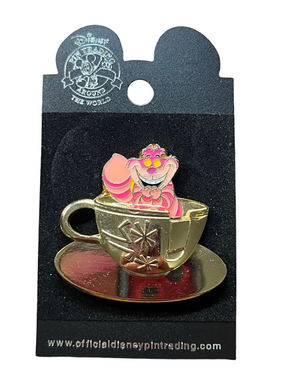 Disney Pin 38481 DLR Golden Vehicle Collection Mad Tea Party Cheshire Cat 2005